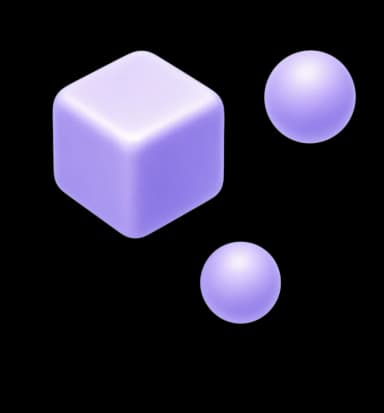Decorative cube and spheres